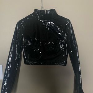 All leather turtle neck